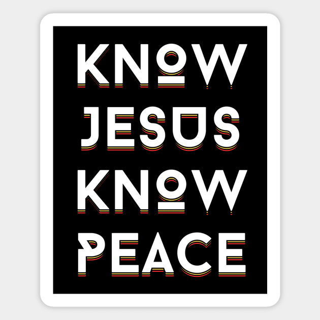 Know Jesus Know Peace | Christian Typography Magnet by All Things Gospel